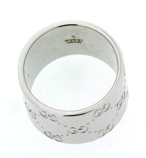 Anello Gucci a fascia in oro bianco 18 kt originale certificato