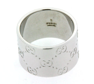 Anello Gucci a fascia in oro bianco 18 kt originale certificato