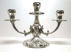 Candelabro in argento 800 a tre fuochi d'epoca