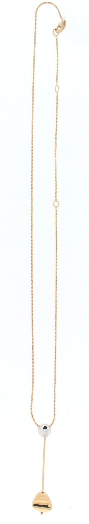 Collana Chimento in oro giallo e bianco 18 kt con diamante usata