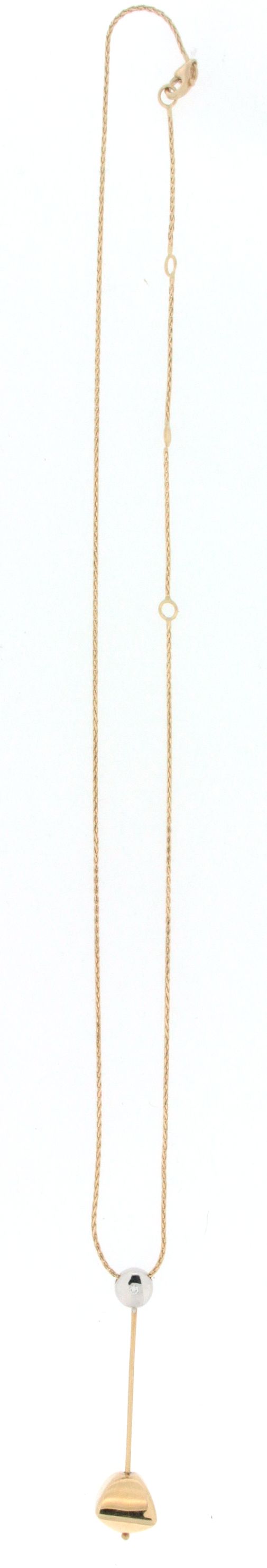 Collana Chimento in oro giallo e bianco 18 kt con diamante usata