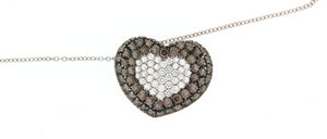 Girocollo in oro bianco 18 kt firmato Pasquale Bruni recentissima collezione con ciondolo a cuore usato