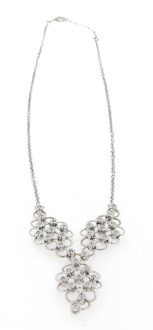 Girocollo in oro bianco 18 kt stile moderno con brillanti firmato Raspagni