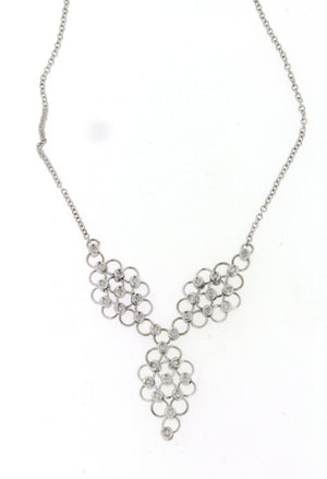 Girocollo in oro bianco 18 kt stile moderno con brillanti firmato Raspagni