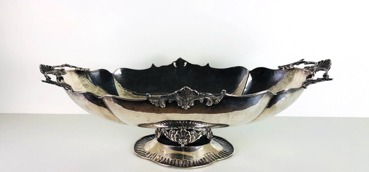 Jatte centro tavola usata, anni 80 stile antico argento 800