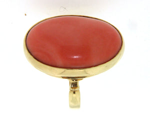 Anello in oro 18 kt con spola di corallo