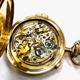 Orologio Tasca Crono e ripetizione ore ,mezzore, quarti in oro 14 kt usato