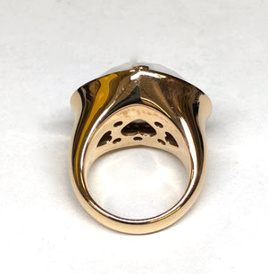 Anello in oro 18 kt con pietra dura a cuore con brillanti certificato