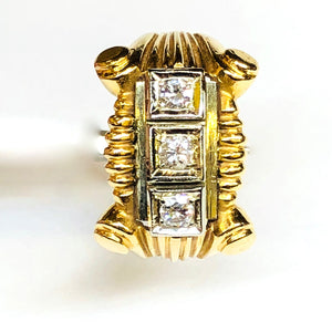 Anello oro giallo 18 kt con brillanti