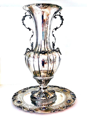 Vaso con piatto argento '800 USATO