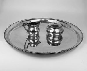 N. 4 pezzi caffè + vassoio argento '800 usato