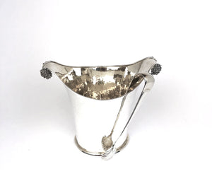 Secchiello ghiaccio con pinza argento