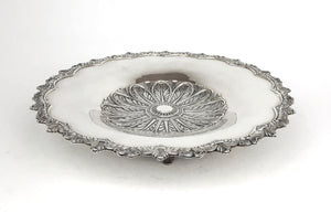 Piatto in argento, d'epoca, anni '50,