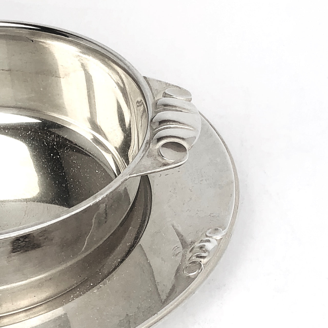 Ciotola con piattino argento 800, usata