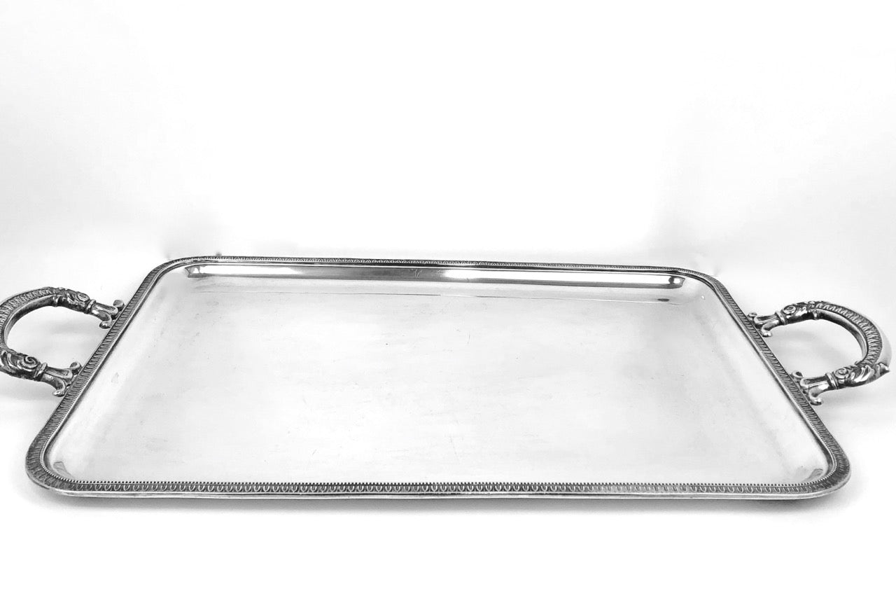 Vassoio con 4 pezzi, zuccheriera e lattiera theiera ,caffè, in argento 800 , usato.