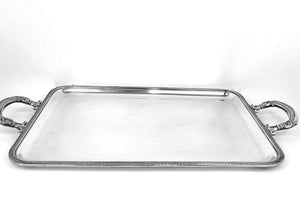 Vassoio con 4 pezzi, zuccheriera e lattiera theiera ,caffè, in argento 800 , usato.