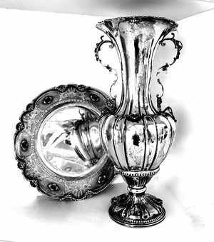 Vaso con piatto argento '800 USATO