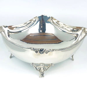 Centro tavola argento '800 quadrato lavorato a mano