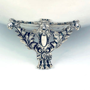 Centro tavola argento '800 quadrato lavorato a mano