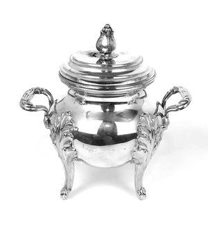 Servizio 5 pezzi vassoio theiera caffettiera lattiera zuccheriera in argento 800 D'epoca