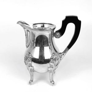 Servizio 5 pezzi vassoio theiera caffettiera lattiera zuccheriera in argento 800 D'epoca