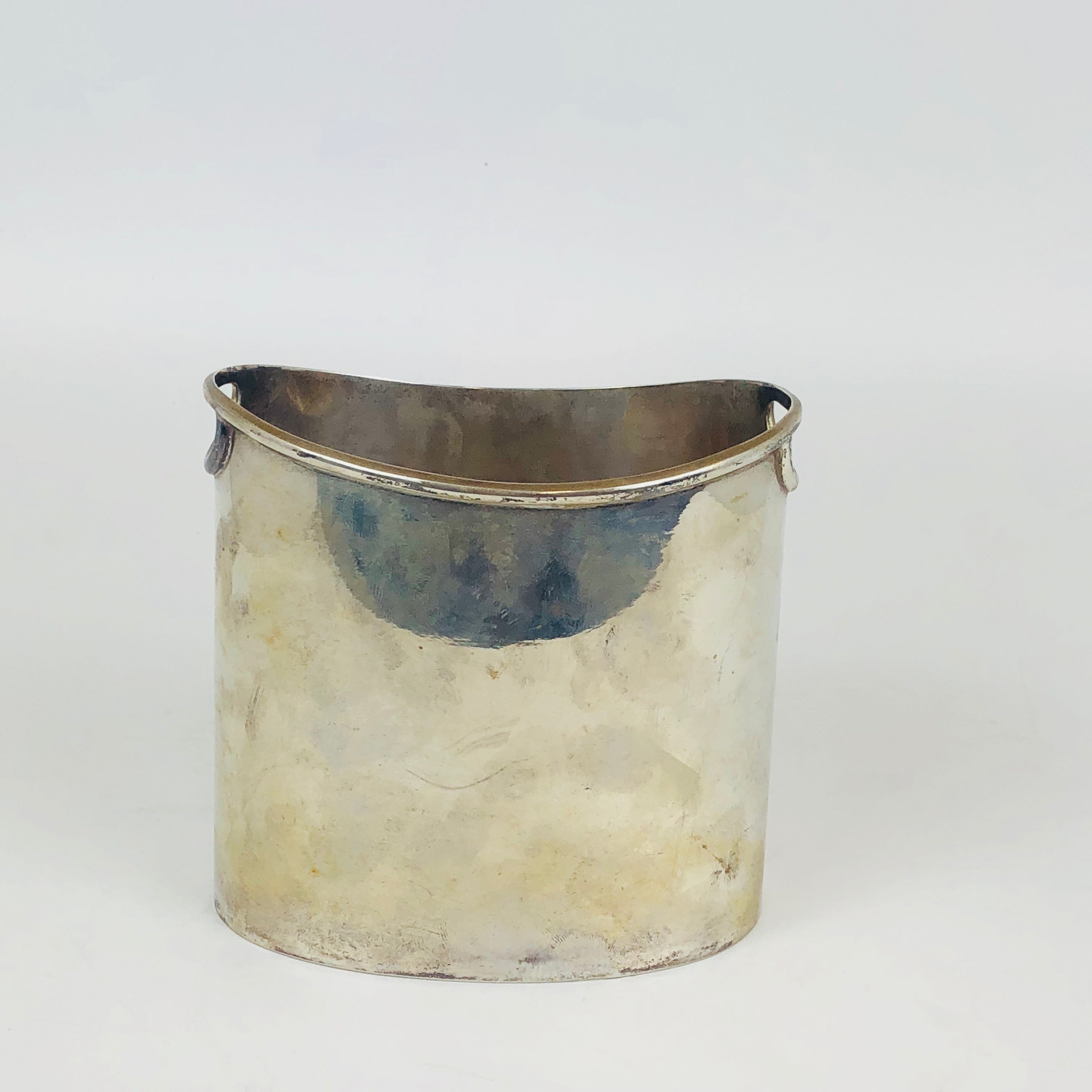 Portaghiaccio ovale usato in argento '800