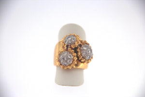 Anello in oro bicolore 18 kt con brillanti usato