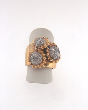 Anello in oro bicolore 18 kt con brillanti usato
