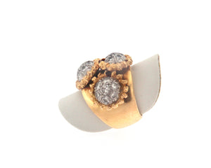 Anello in oro bicolore 18 kt con brillanti usato