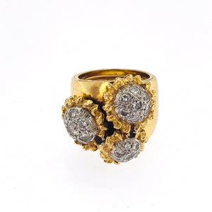 Anello in oro bicolore 18 kt con brillanti usato