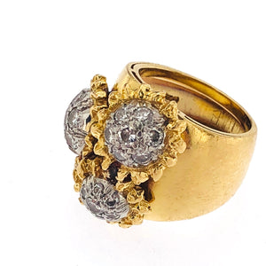 Anello in oro bicolore 18 kt con brillanti usato