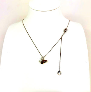 Girocollo in oro bianco 18 kt con farfalla bicolore firma Salvini usato