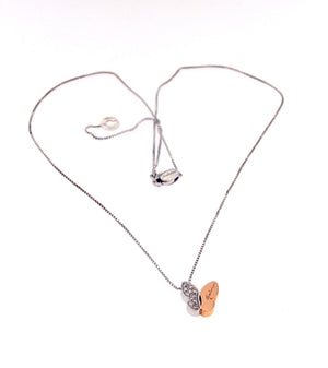 Girocollo in oro bianco 18 kt con farfalla bicolore firma Salvini usato