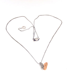 Girocollo in oro bianco 18 kt con farfalla bicolore firma Salvini usato