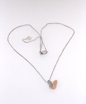 Girocollo in oro bianco 18 kt con farfalla bicolore firma Salvini usato