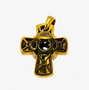 Ciondolo in oro giallo18 kt con brillanti firmato Chimento