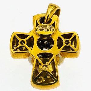 Ciondolo in oro giallo18 kt con brillanti firmato Chimento