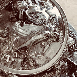 Zuppiera con piatto in argento 800 Bollo 628FI disegno di Gerardo Sacco Pezzo unico