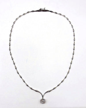 Collana oro bianco 18 kt con brillanti usata