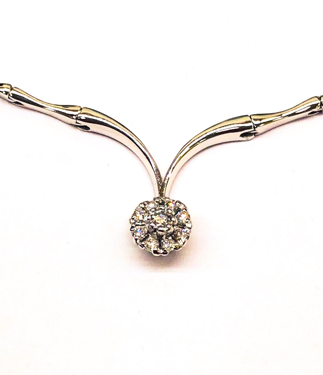 Collana oro bianco 18 kt con brillanti usata