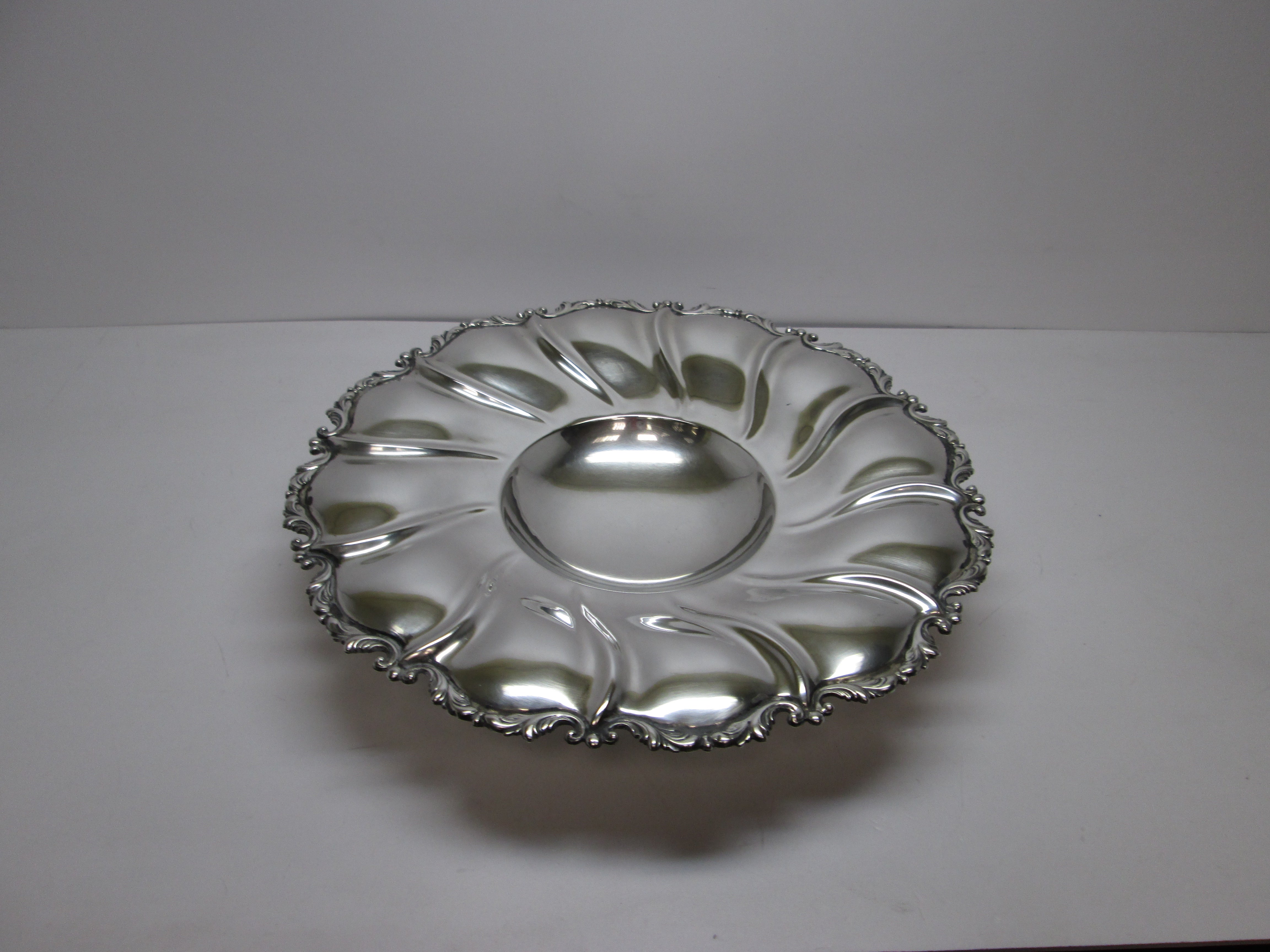 Piatto/centrotavola usato in argento 800, d'epoca, anni 50 60 usato