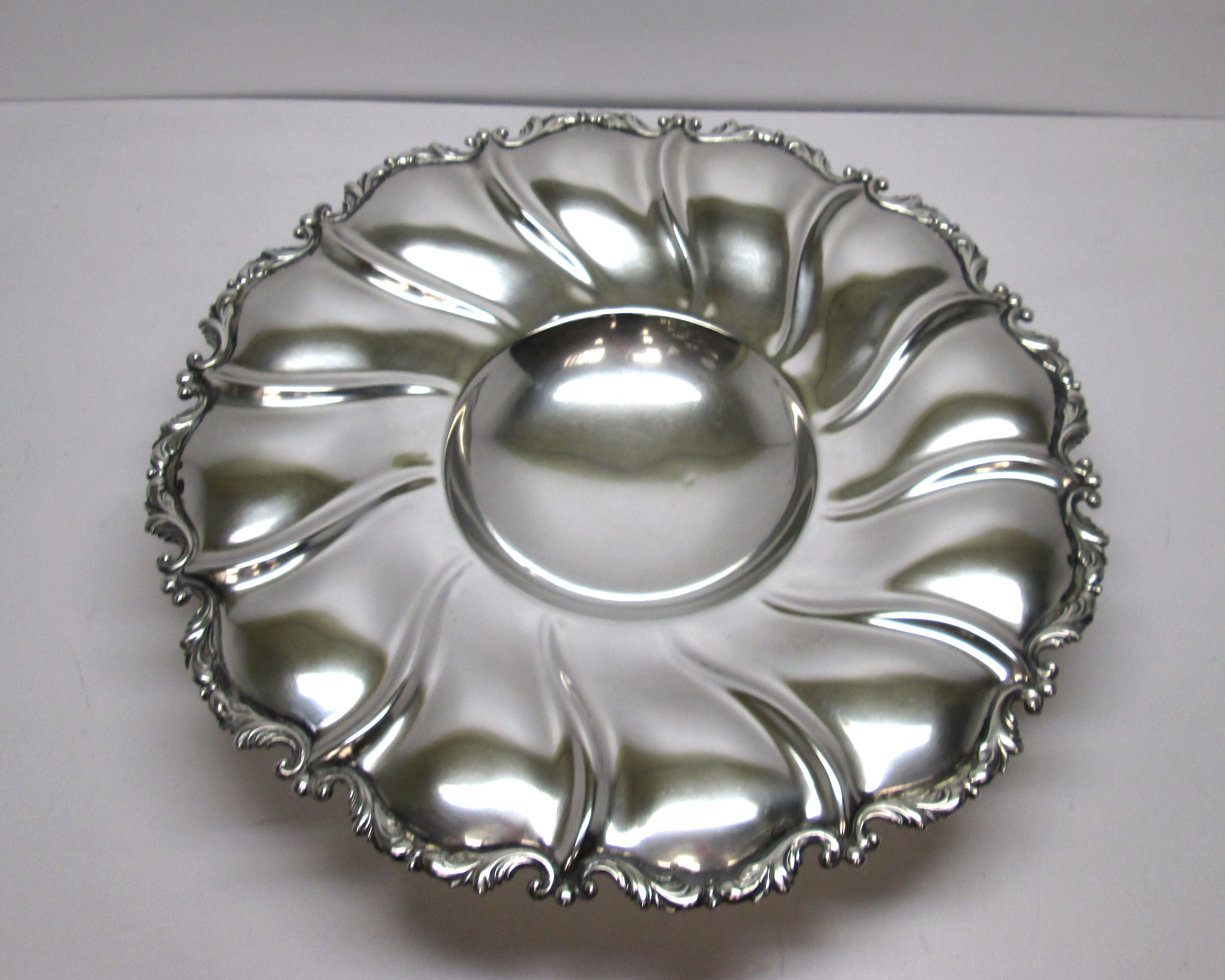 Piatto/centrotavola usato in argento 800, d'epoca, anni 50 60 usato