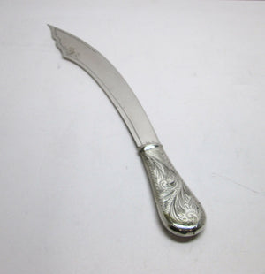 Tagliacarte in argento 800 con manico inciso d'epoca