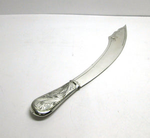 Tagliacarte in argento 800 con manico inciso d'epoca