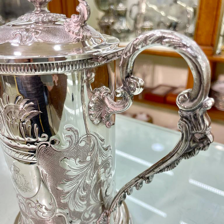 Teiera caraffa d'epoca tè e caffè argento 800