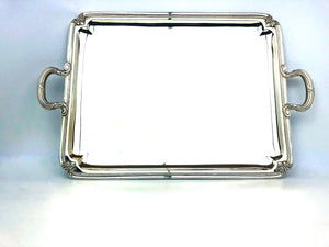 Servizio 5 pezzi vassoio theiera caffettiera lattiera zuccheriera in argento 800 D'epoca