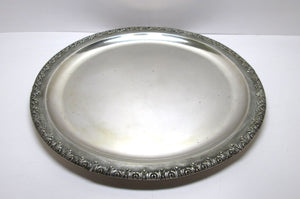 Vassoio usato, in argento 800 , in stile Gianmaria Buccellati, liscio all'interno e lavorato all'esterno usato