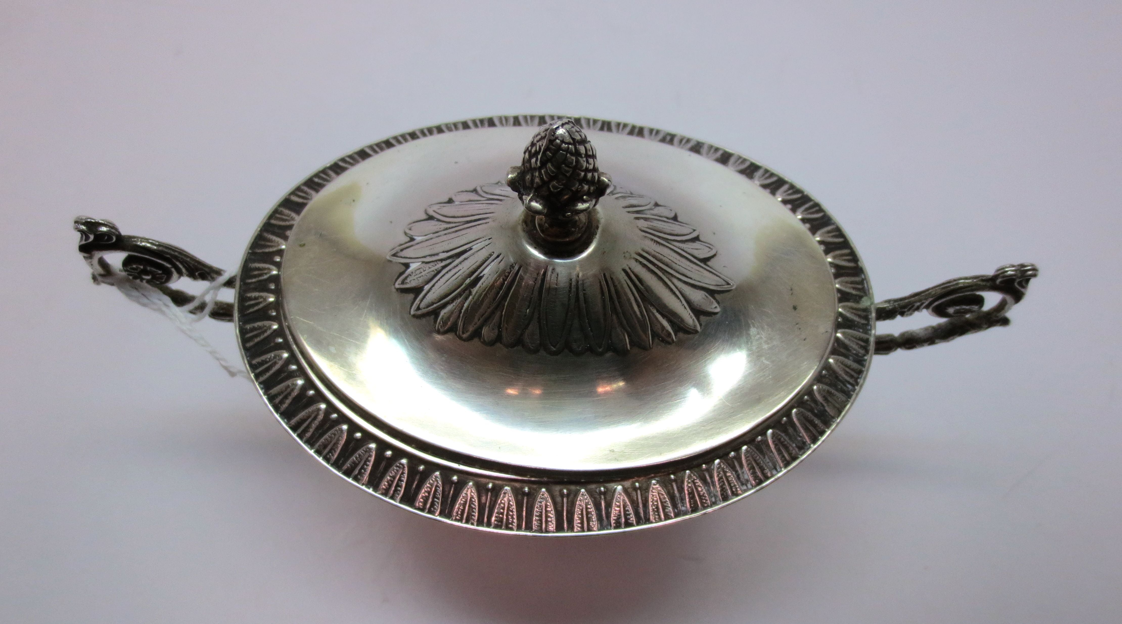 Zuccheriera in argento, d'epoca, anni '50/'60, stile impero, usata.