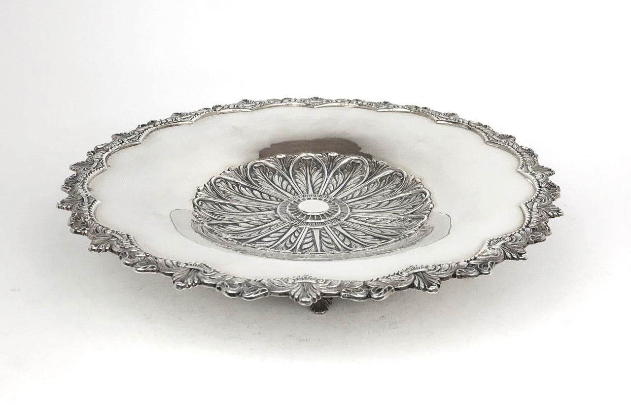 Piatto in argento, d'epoca, anni '50,
