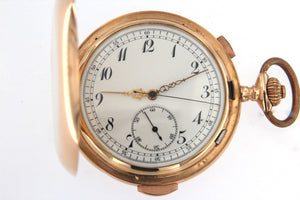  Orologio Tasca Crono e ripetizione ore ,mezzore, quarti in oro 14 kt usato